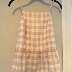 Pink and white gingham tank